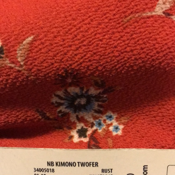 NOBO Floral Rust Colored Open-Front 
One-Piece Cardigan - Picture 10 of 11